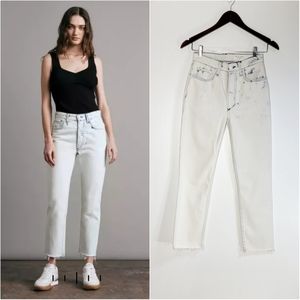 Rag & Bone Nina High Rise Skinny cigarette Leg Jeans Bleached Wash Half Moon 23